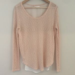 Lush | Peach Long Sleeve Knit Top